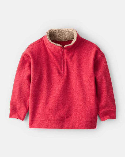 Carter's Toddler Boy Long-Sleeve Quarter-Zip Pullover Sweatshirt - Red
