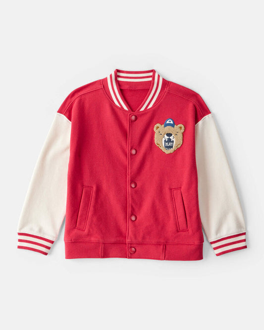 Carter's Toddler Boy Bear Long-Sleeve Varsity Fashion Jacket - Red