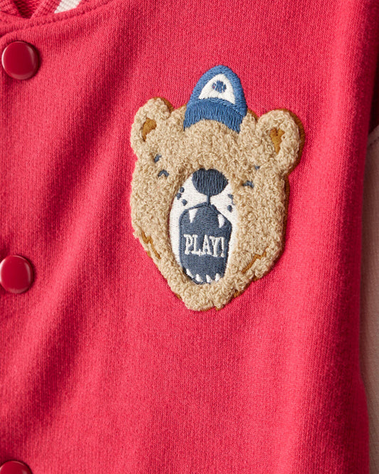 Carter's Toddler Boy Bear Long-Sleeve Varsity Fashion Jacket - Red