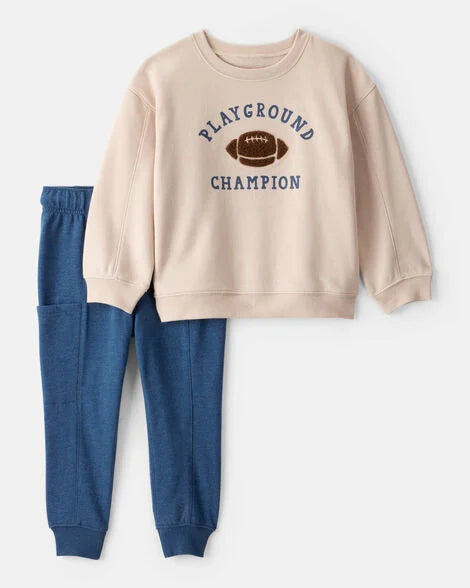 Carter's Toddler Boy DayDream Fleece Football Long-Sleeve Tee & Pant Set