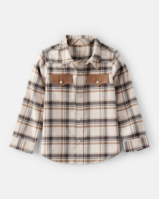 Oshkosh Toddler Boy Western Plaid Cotton Long-Sleeve Button-Down