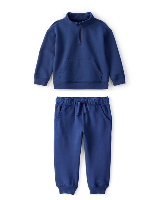 Carter's Toddler Boy Solid Fleece Quarter Zip Sweatshirt with Fleece Jogger