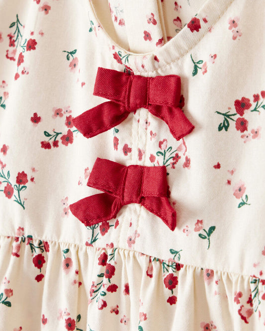 Carter's Toddler Girl Floral Print 100% Cotton Long-Sleeve Top - Ivory