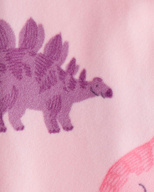Carter's Toddler Girl Dinosaur DreamPlush Snug Fit 2-Way Zip 1-Piece pyjamas - Pink