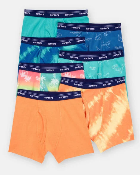 Carter's Toddler Boy 7-Pack Tropical Boxer Brief Underwear - Blue/Orange