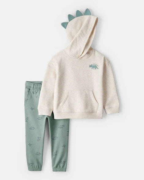 Carter's Toddler Boy DayDream Fleece Dinosaur Print Long-Sleeve Tee & Pant Set