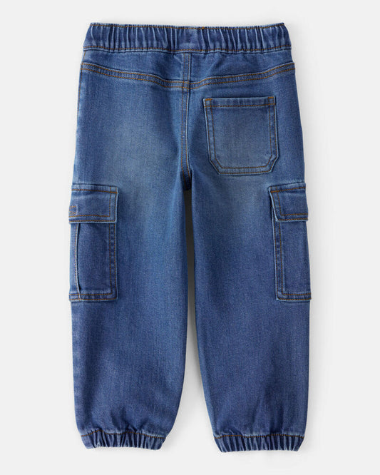 Oshkosh Toddler Boy Denim Cargo Joggers - Dark Wash
