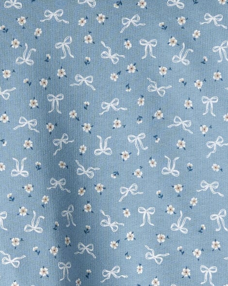 Carter's Toddler Girl 2-Piece Bow Print Cotton Long-Sleeve Hoodie & Pant Set - Blue