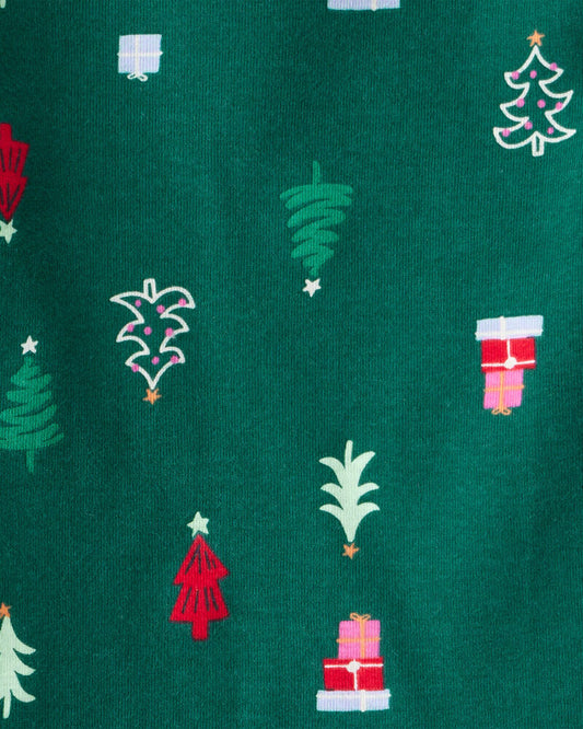 Carter's Toddler Green Trees 100% Cotton Long-Sleeve Snug Fit 2-Piece Pajamas - Green