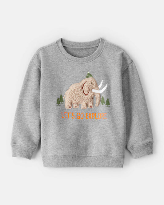 Carter's Toddler Boy Mammoth Pullover Sweatshirt - Grey