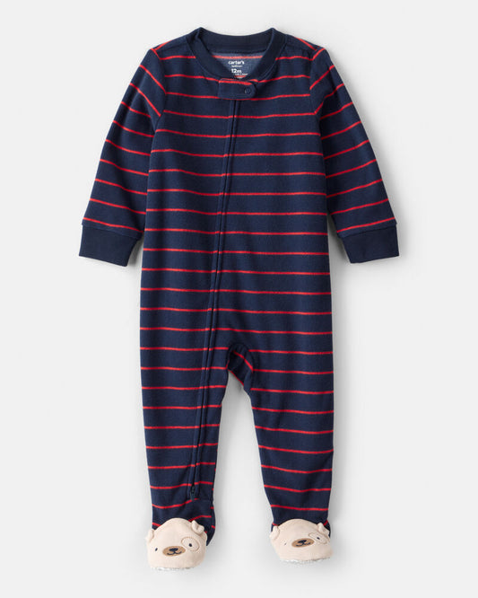 Carter's Toddler Boy Striped Loose Fit 1-Piece Pyjamas - Navy