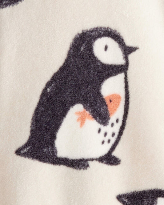 Carter's Toddler Boy Penguin DreamPlush Long-Sleeve Snug Fit 1-Piece Pajamas - White