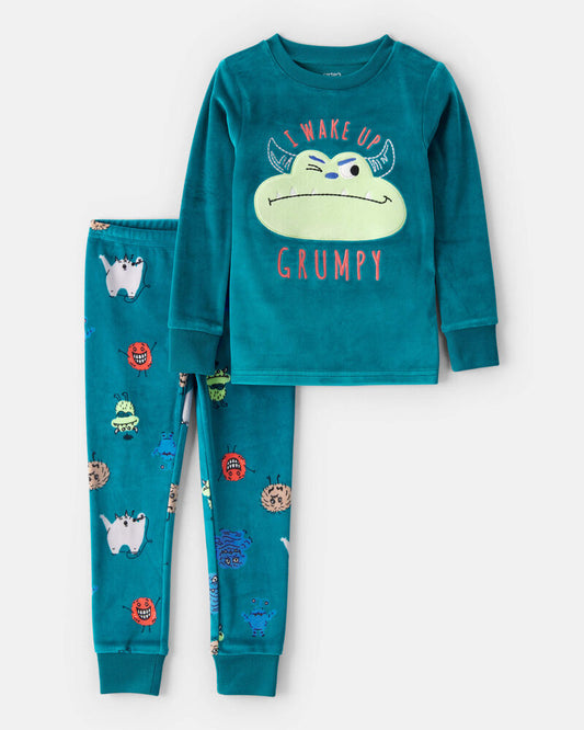 Carter's Toddler Boy Monster DreamPlush Snug Fit 2-Piece Pyjamas - Teal