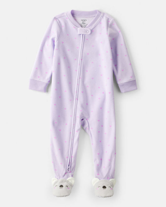Carter's Toddler Girl Koala Loose Fit 1-Piece Pajamas - Purple