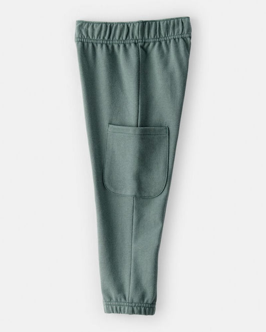 Carter's Toddler Boy Dinosaur French Terry Long-Sleeve Tee & Pant Set- Green/Grey