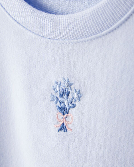 Carter's Toddler Girl 2-Piece Floral French Terry Sweatshirt & Pant Set - Blue