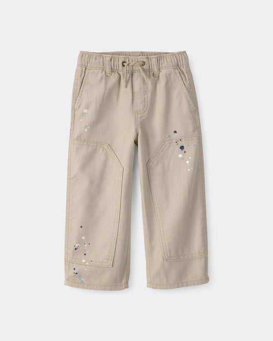 Oshkosh Toddler Splatter Paint Drawstring Pants - Khaki