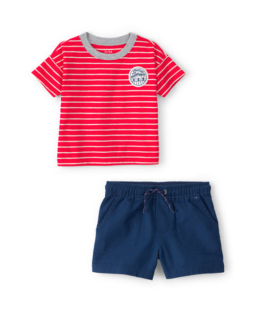 Carter's Toddler Boy Striped T-Shirt with Twill Shorts
