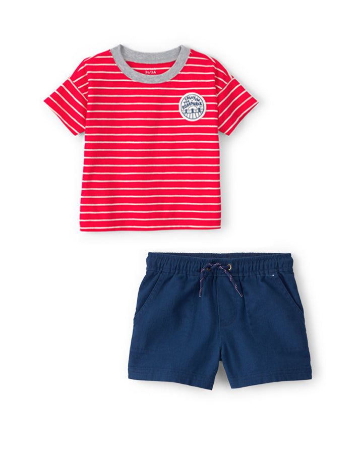 Carter's Toddler Boy Striped T-Shirt with Twill Shorts