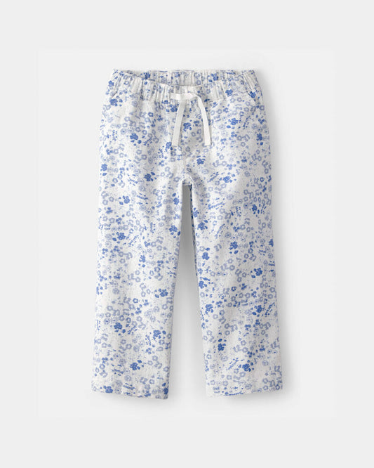 Oshkosh Toddler Girl Floral Wide-Leg Pants - Blue/White