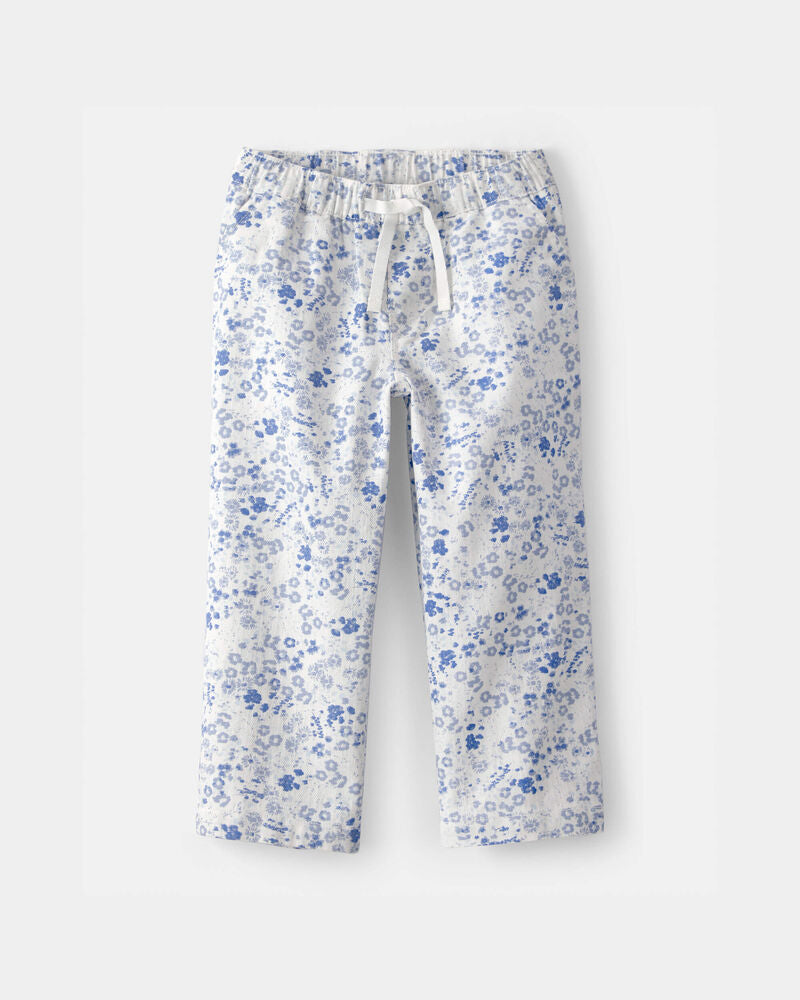 Oshkosh Toddler Girl Floral Wide-Leg Pants - Blue/White