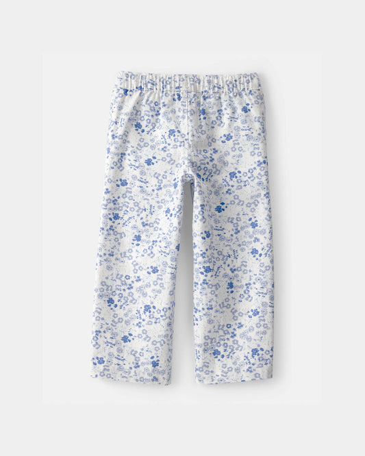 Oshkosh Toddler Girl Floral Wide-Leg Pants - Blue/White