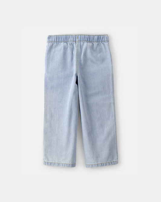 Oshkosh Toddler Girl Patchwork Drawstring Wide-Leg Pants - Light Wash