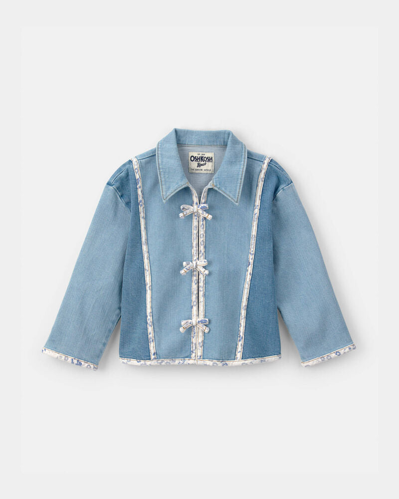 Oshkosh Toddler Girl Patchwork Denim Jacket - Light Wash