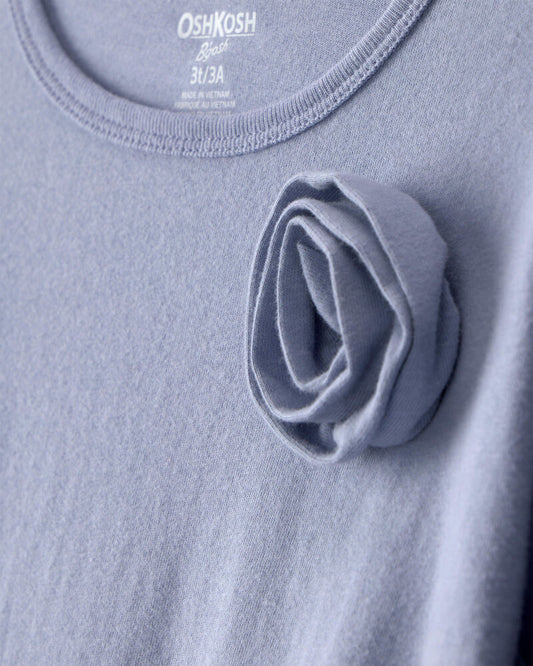 Oshkosh Toddler Girl Rose Long-Sleeve Peplum Top - Blue