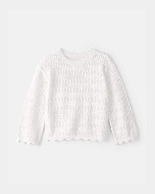 Oshkosh Toddler Girl Scalloped Sweater - Ivory
