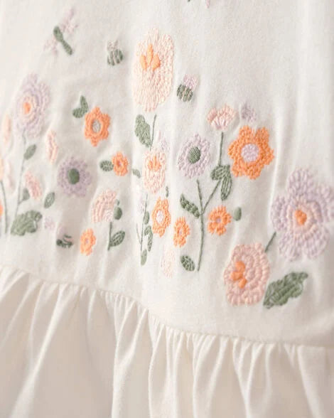 Oshkosh Toddler Girl Floral Embroidered Top - Ivory