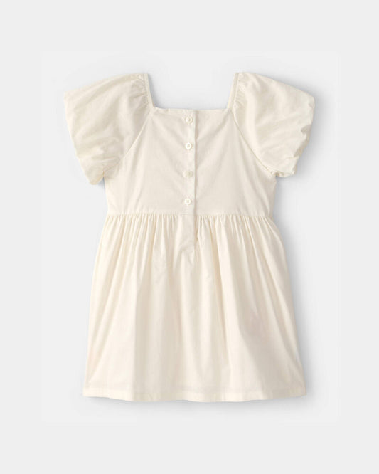 Carter's Toddler Girl Floral Puff Sleeve Dress - Ivory
