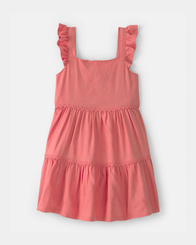 Carter's Toddler Girl Ruffle-Sleeve Tiered Dress - Orange