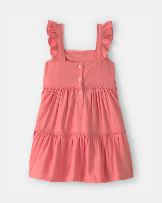 Carter's Toddler Girl Ruffle-Sleeve Tiered Dress - Orange