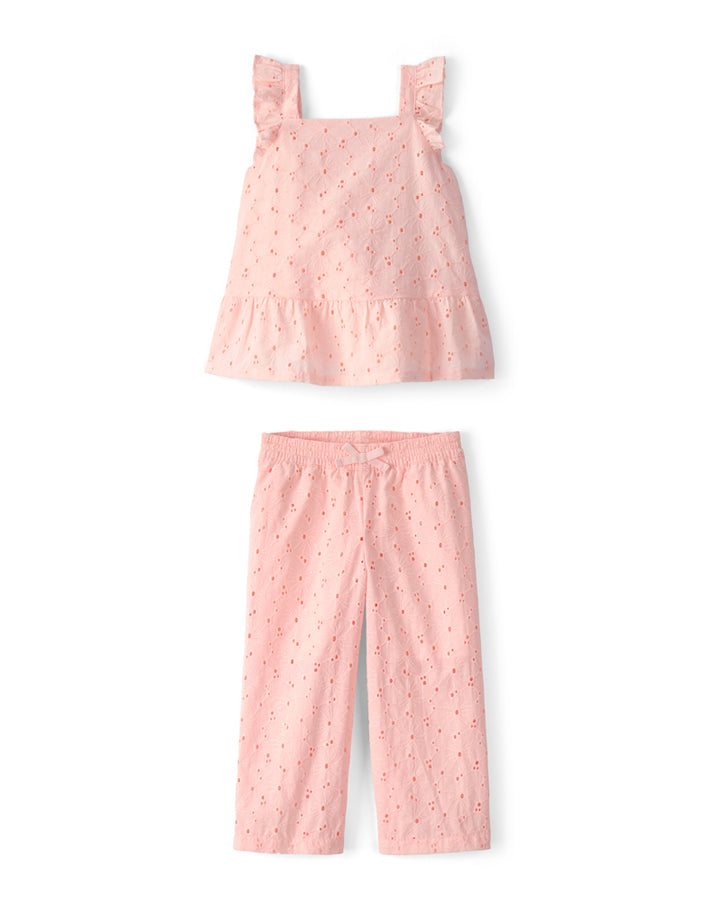 Carter's Toddler Girl Eyelet Top with Floral Eyelet Pants
