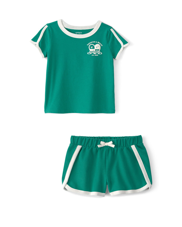 Carter's Toddler Girl 'Laughter & Smiles' Top with Athletic Shorts