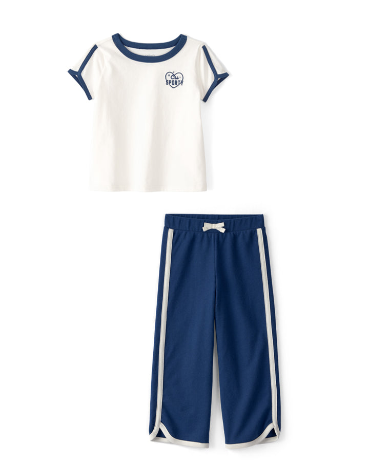 Carter's Toddler Girl 'Club Sporty' Top with Wide-Leg Pants