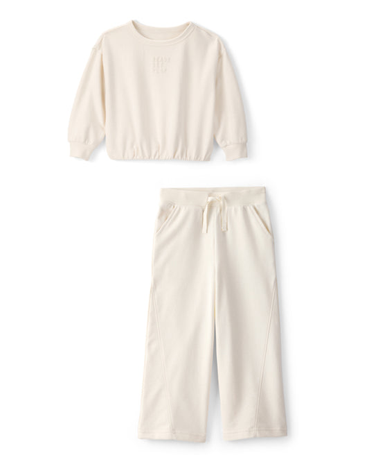 Carter's Toddler Girl Flowers French Terry Pullover Sweatshirt with Wide-Leg Pants