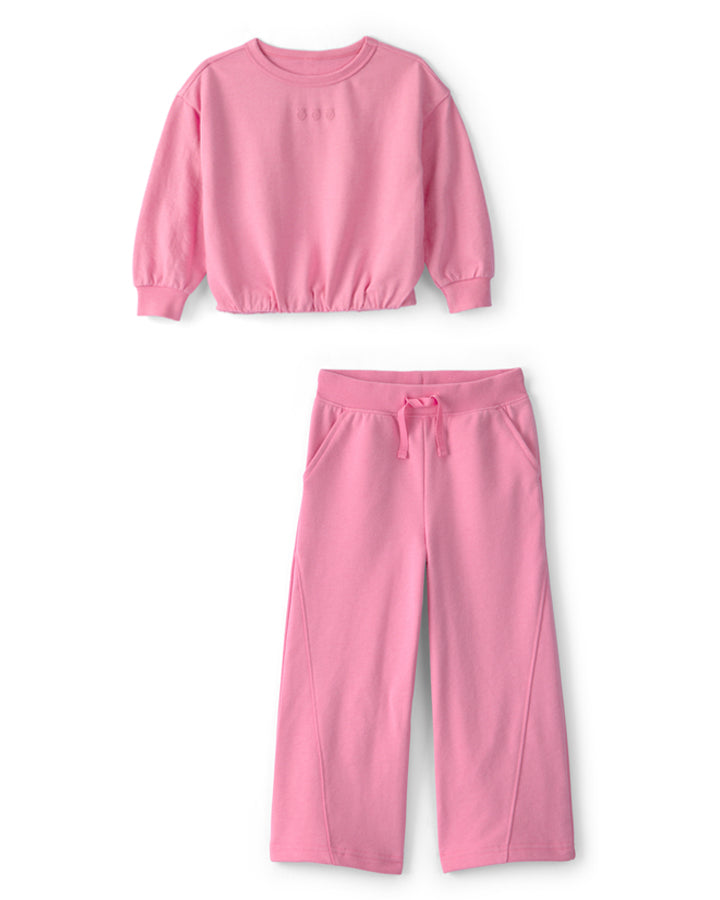 Carter's Toddler Girl Flowers French Terry Pullover Sweatshirt with Wide-Leg Pants