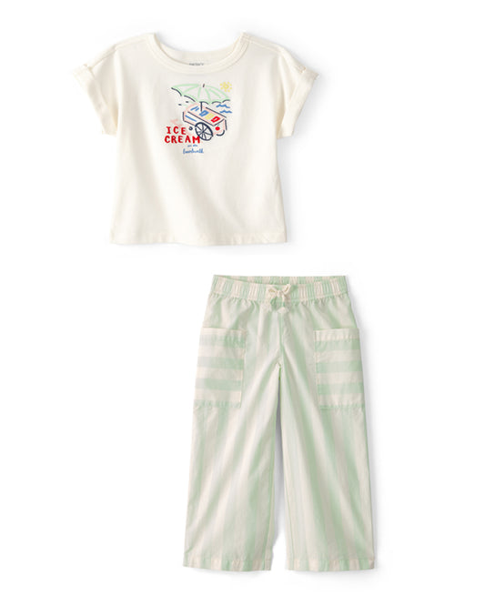 Carter's Toddler Girl Ice Cream Top with Striped Pants