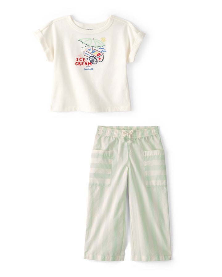 Carter's Toddler Girl Ice Cream Top with Striped Pants