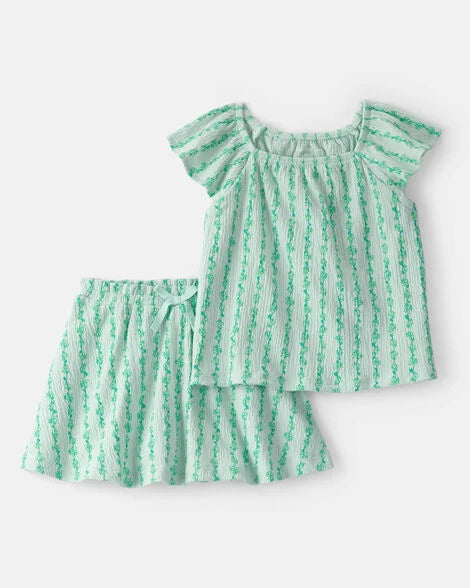 Carter's Toddler Girl 2-Piece Vine Top & Skort Set - Green