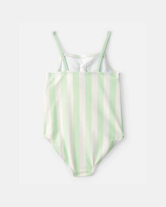 Carter's Toddler Girl 1-Piece Striped Swimsuit - Green/Ivory