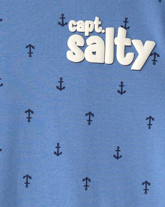 Carter's Toddler Boy Anchor 100% Cotton Snug Fit 4-Piece Pyjama Set - Blue/Cream