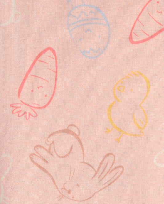 Carter's Toddler Girl Easter Bunny 100% Cotton Snug Fit 2-Piece Pyjama Set - Pink