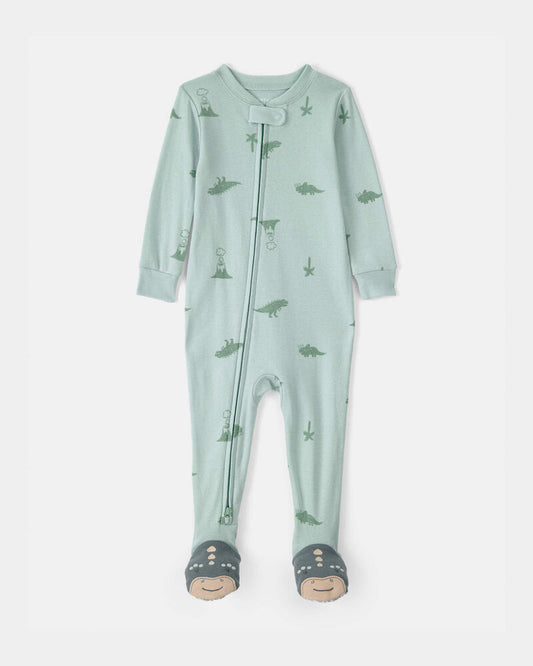 Carter's Toddler Dinosaur 100% Cotton Snug Fit 1-Piece Pyjama Set - Green