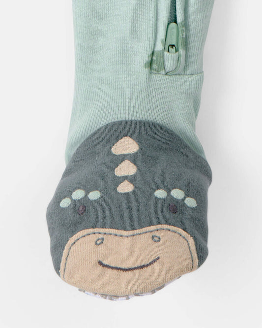 Carter's Toddler Dinosaur 100% Cotton Snug Fit 1-Piece Pyjama Set - Green