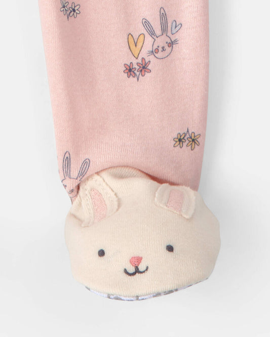 Carter's Toddler Girl Easter Bunny 100% Cotton Snug Fit 1-Piece Pyjama Set - Pink