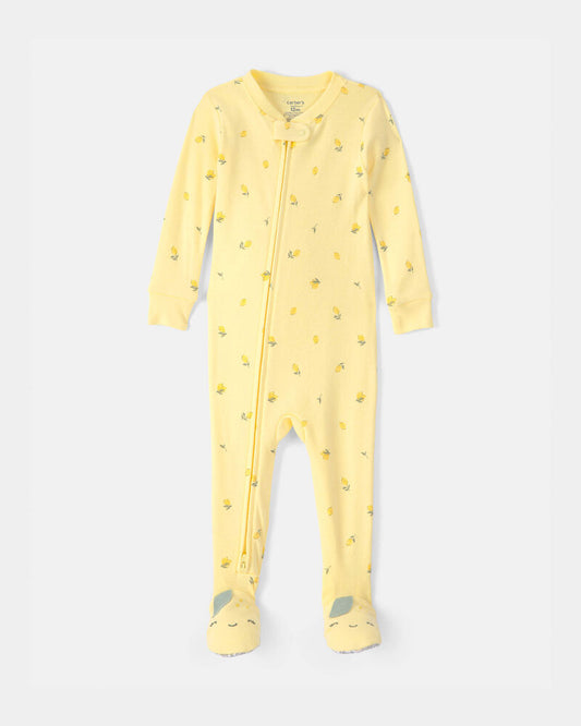 Carter's Toddler Lemon 100% Cotton Snug Fit 1-Piece Pyjama Set - Yellow