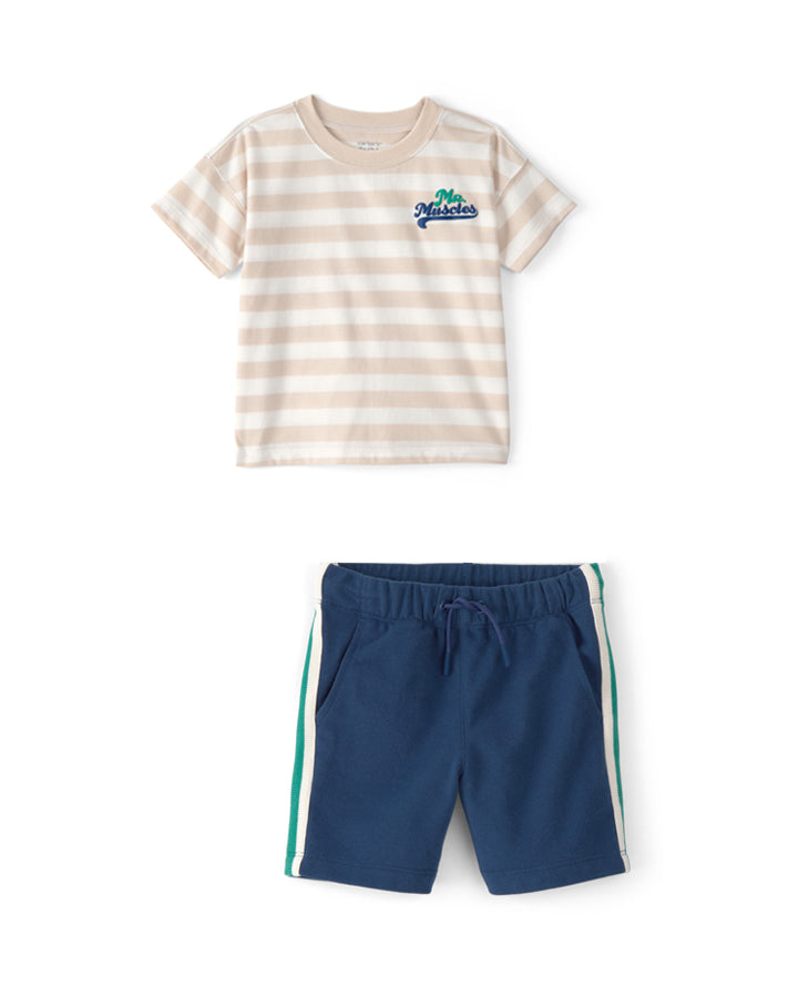 Carter's Toddler Boy 'Mr. Muscles' Striped Top with Shorts